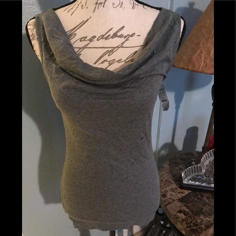 Express gray scoop neck